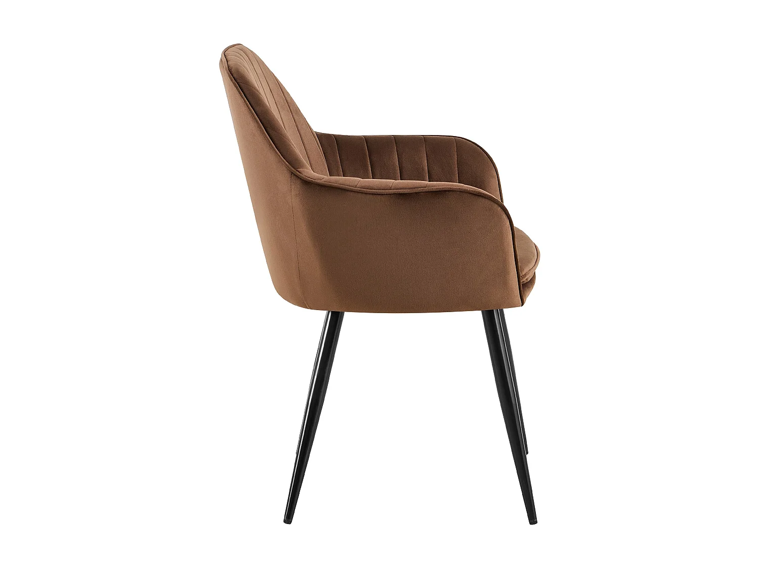 chaises avec accoudoirs - Velours & Noir - Marron - Cheryl