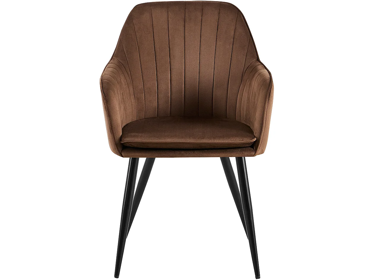 chaises avec accoudoirs - Velours & Noir - Marron - Cheryl