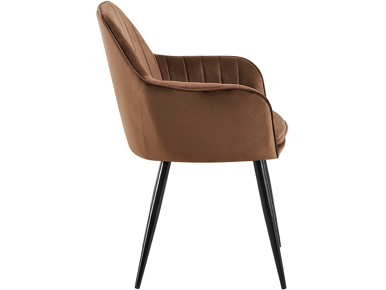 chaises avec accoudoirs - Velours & Noir - Marron - Cheryl
