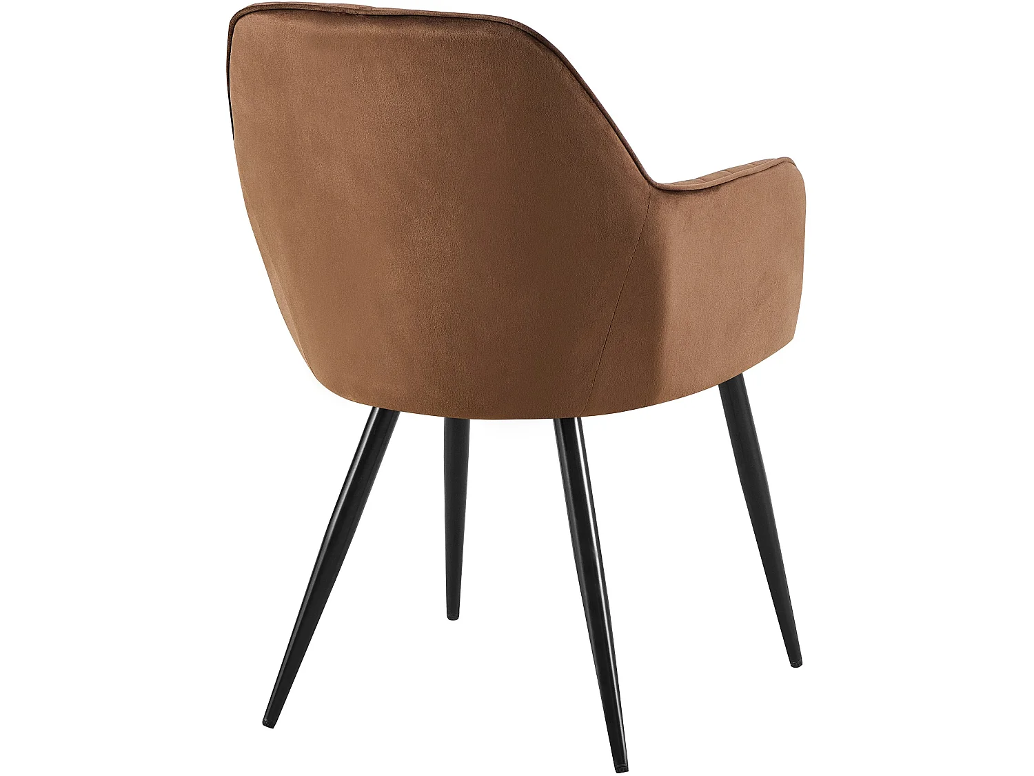 chaises avec accoudoirs - Velours & Noir - Marron - Cheryl