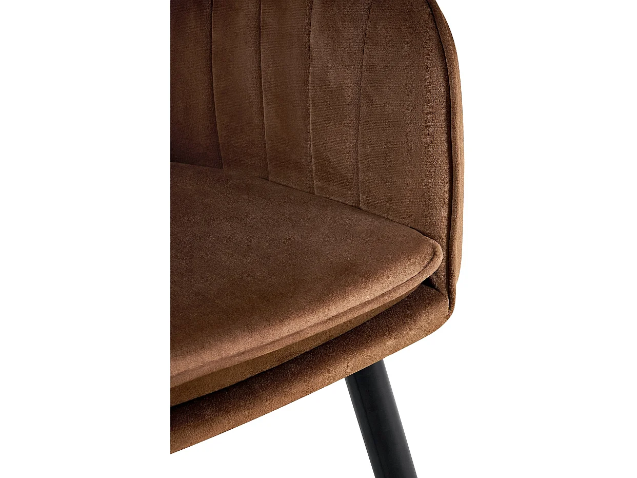 chaises avec accoudoirs - Velours & Noir - Marron - Cheryl