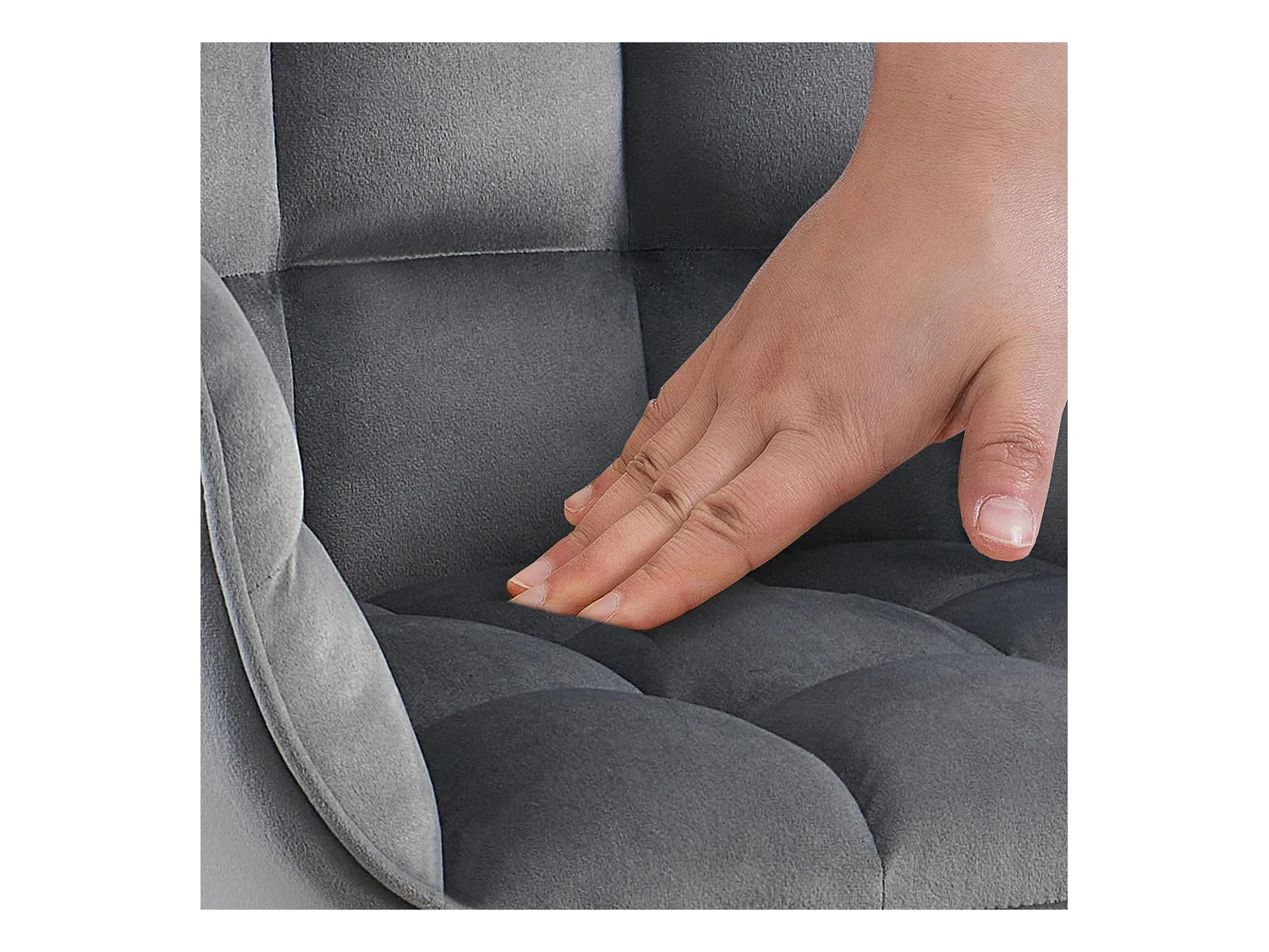 Lot de 2  chaises avec accoudoirs - Velours - Gris foncé - Tirana