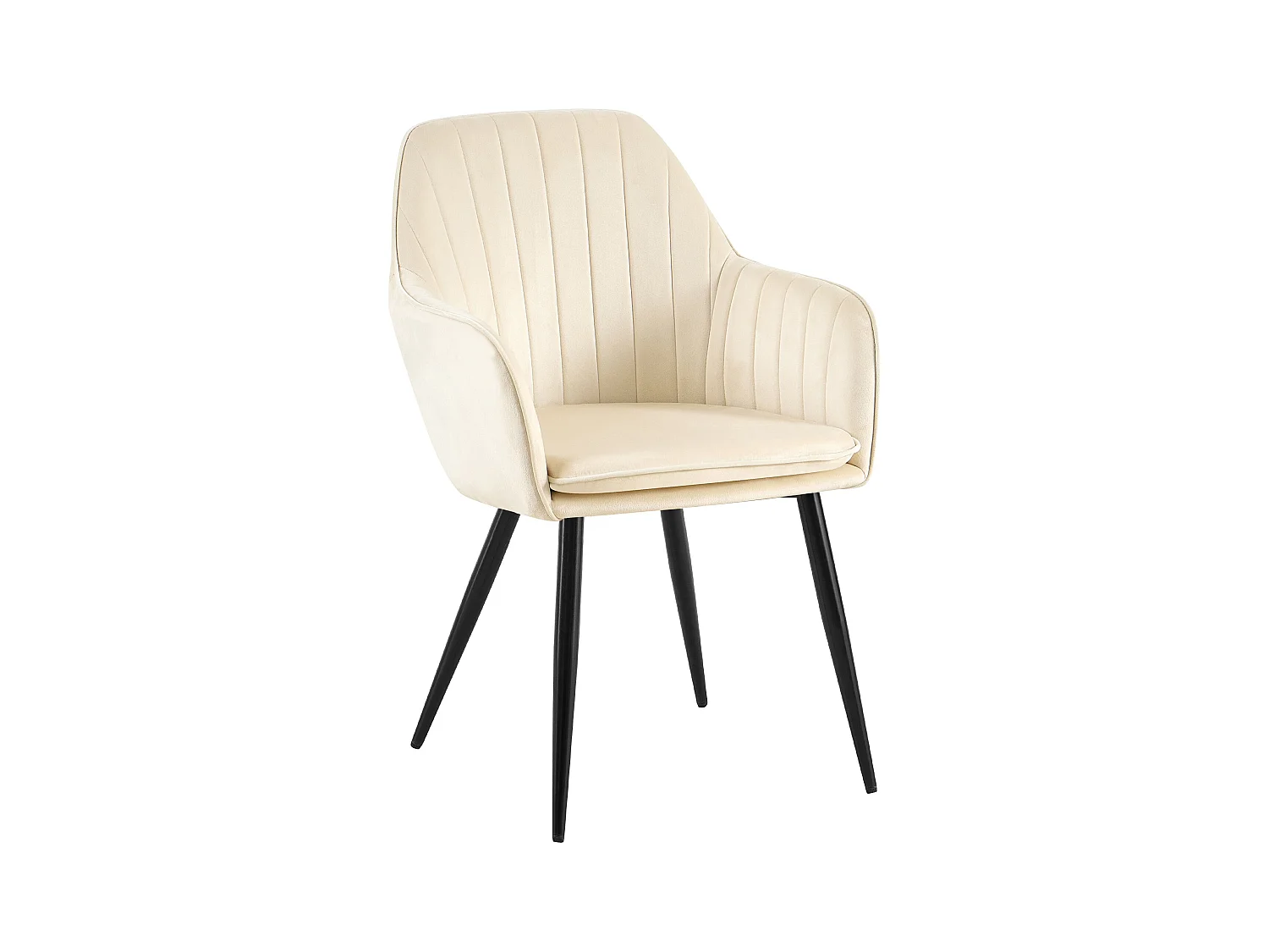 chaises avec accoudoirs - Métal & Noir - Crème - Cheryl