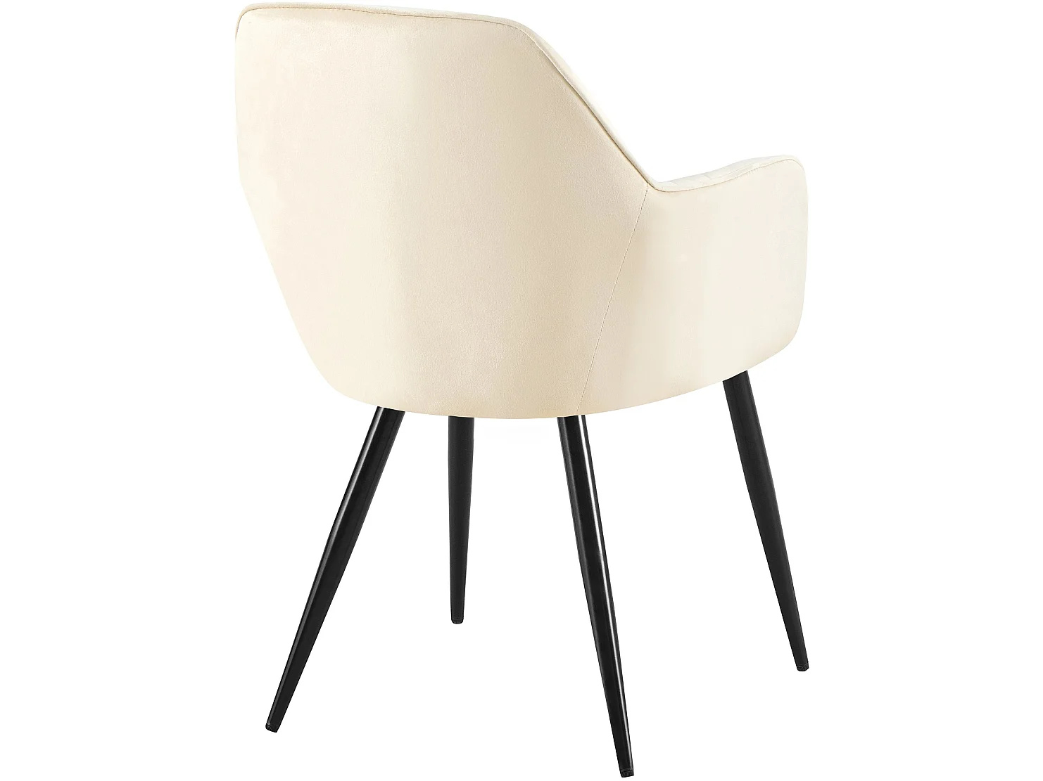 chaises avec accoudoirs - Velours & Noir - Crème - Cheryl