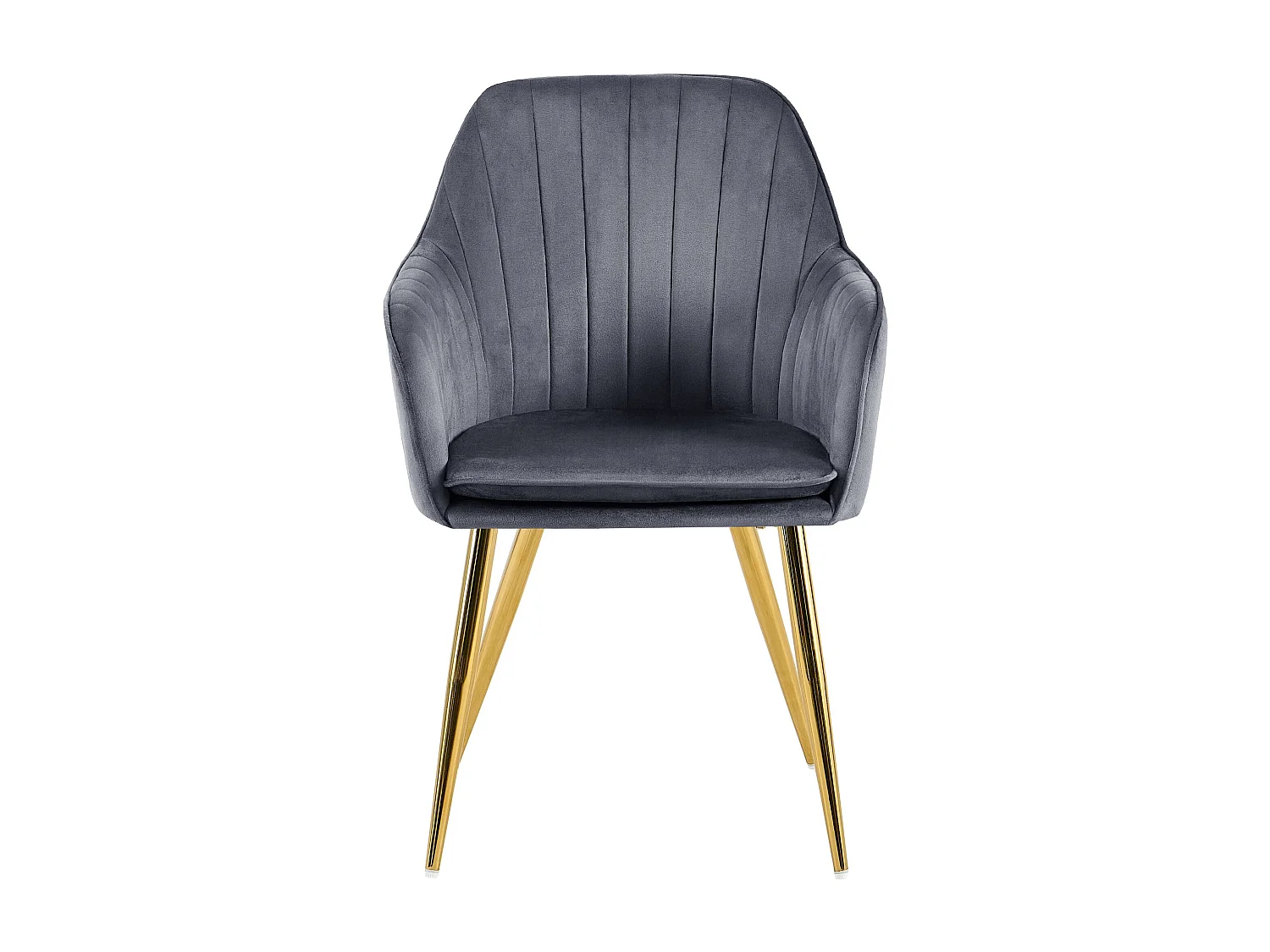 chaises avec accoudoirs - Velours & Or - Gris foncé - Cheryl