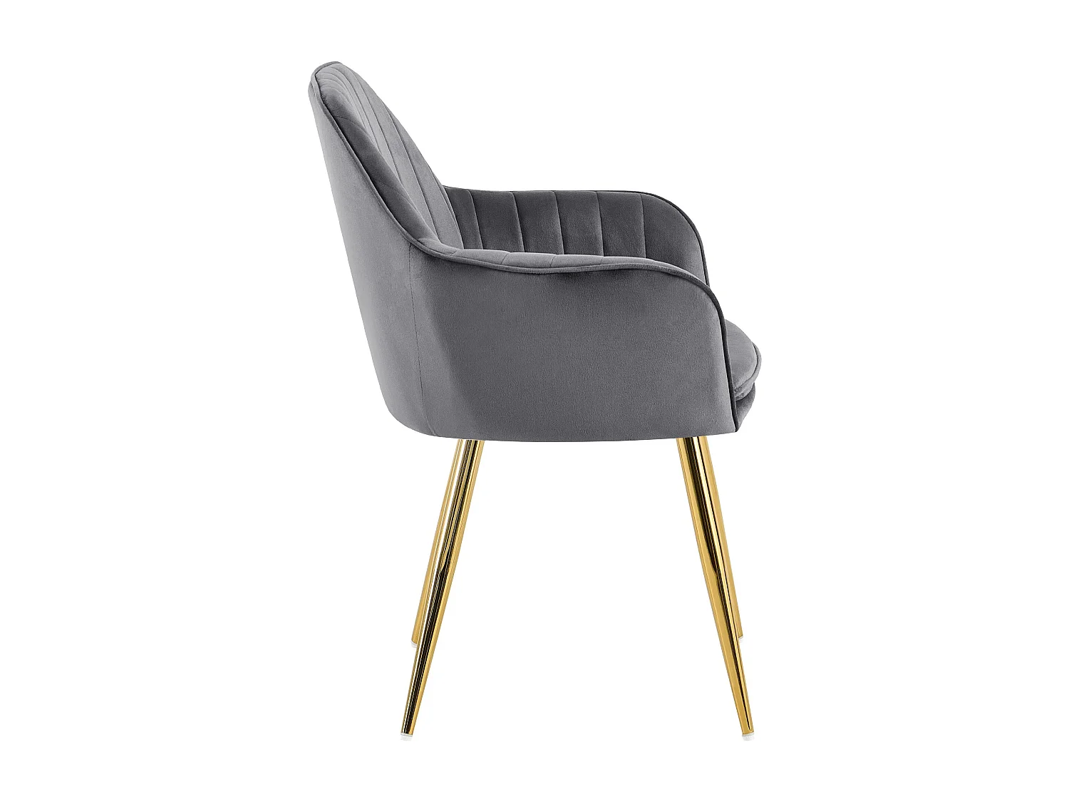 chaises avec accoudoirs - Velours & Or - Gris foncé - Cheryl