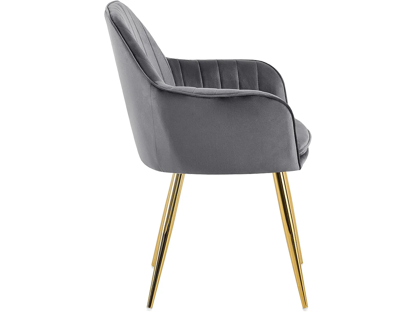chaises avec accoudoirs - Velours & Or - Gris foncé - Cheryl