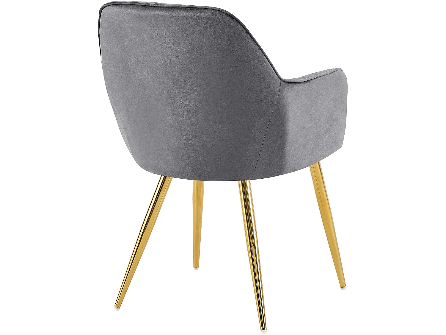 chaises avec accoudoirs - Velours & Or - Gris foncé - Cheryl