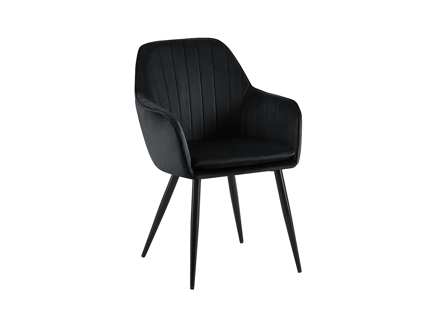 chaises avec accoudoirs - Métal & Noir - Noir - Cheryl