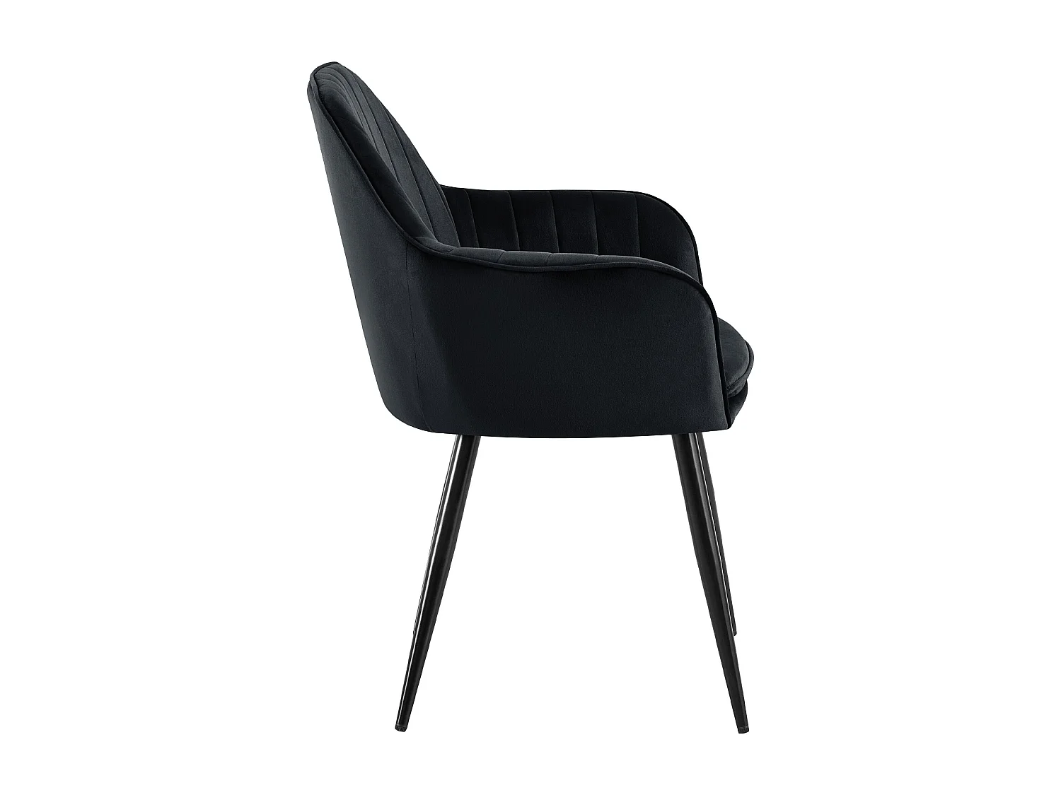chaises avec accoudoirs - Velours & Noir - Noir - Cheryl