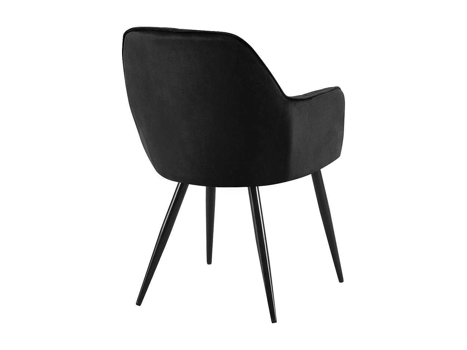 chaises avec accoudoirs - Velours & Noir - Noir - Cheryl