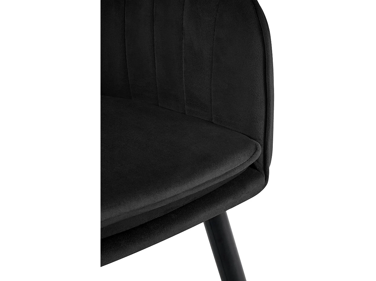 chaises avec accoudoirs - Velours & Noir - Noir - Cheryl