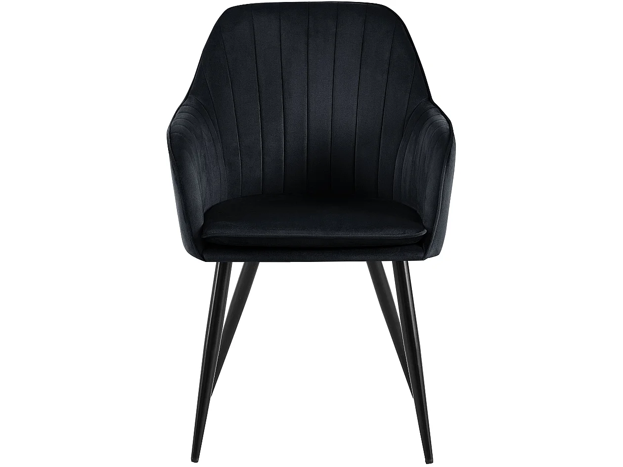 chaises avec accoudoirs - Velours & Noir - Noir - Cheryl