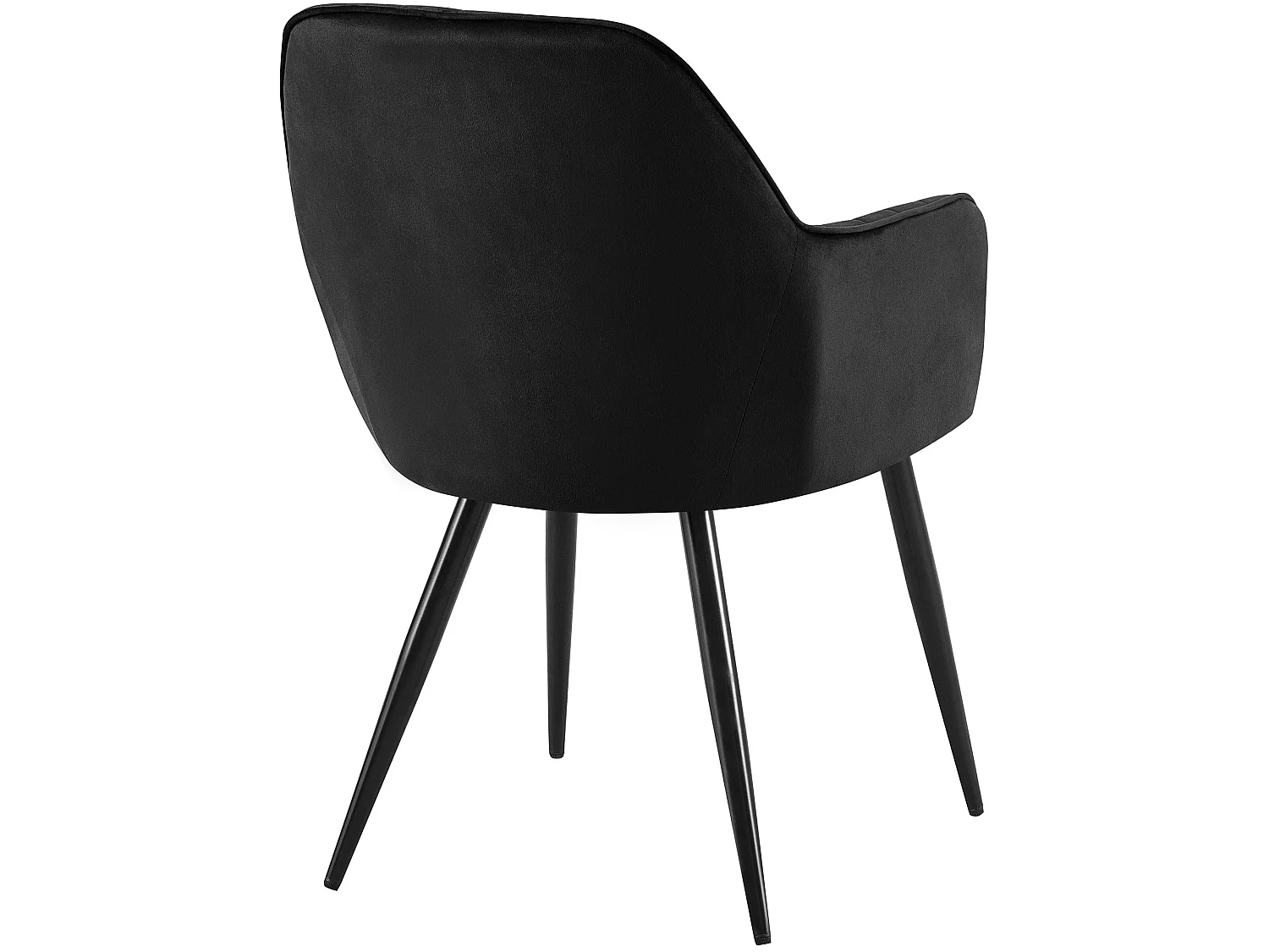 chaises avec accoudoirs - Velours & Noir - Noir - Cheryl
