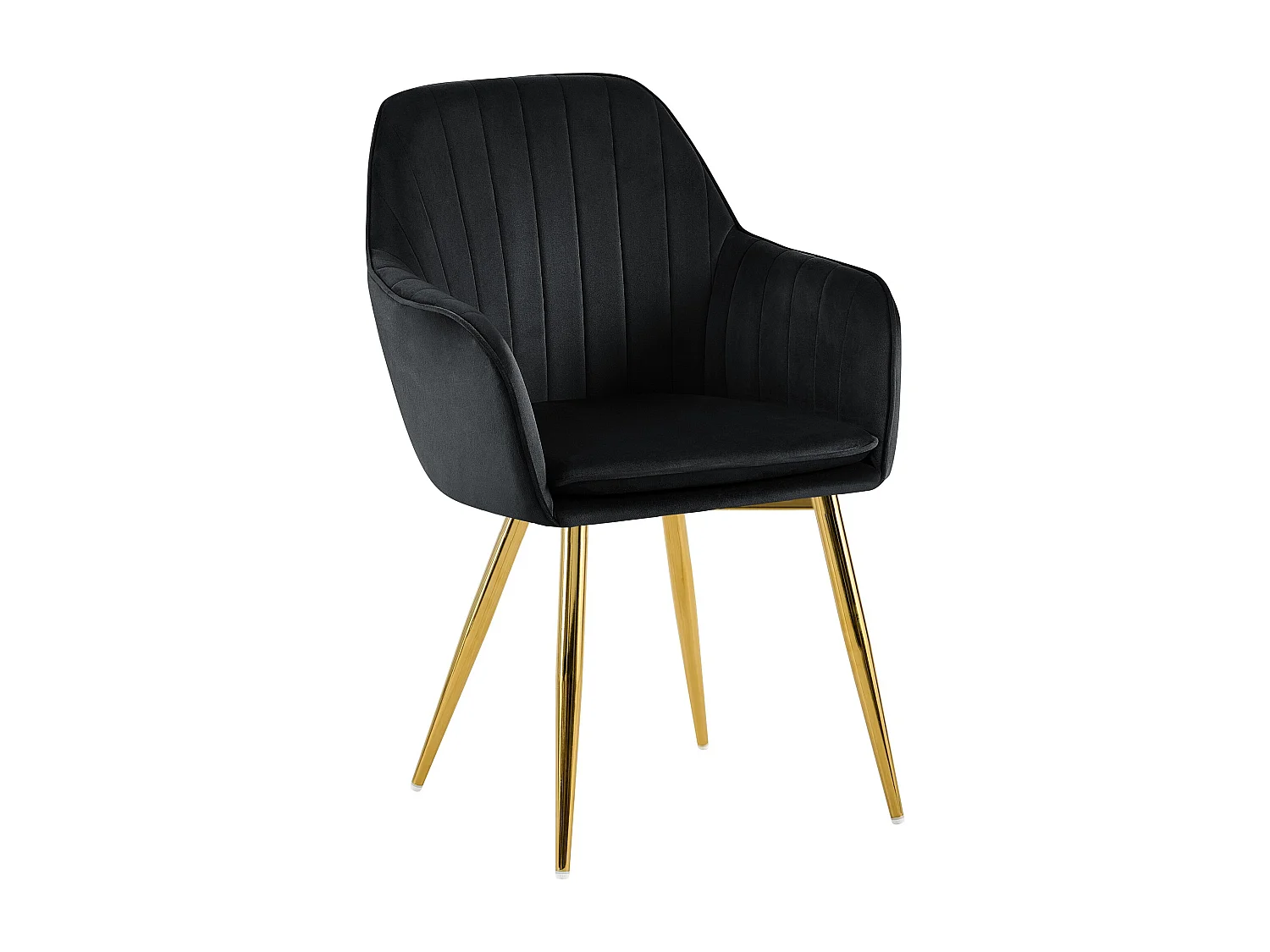 chaises avec accoudoirs - Velours & Or - Noir - Cheryl