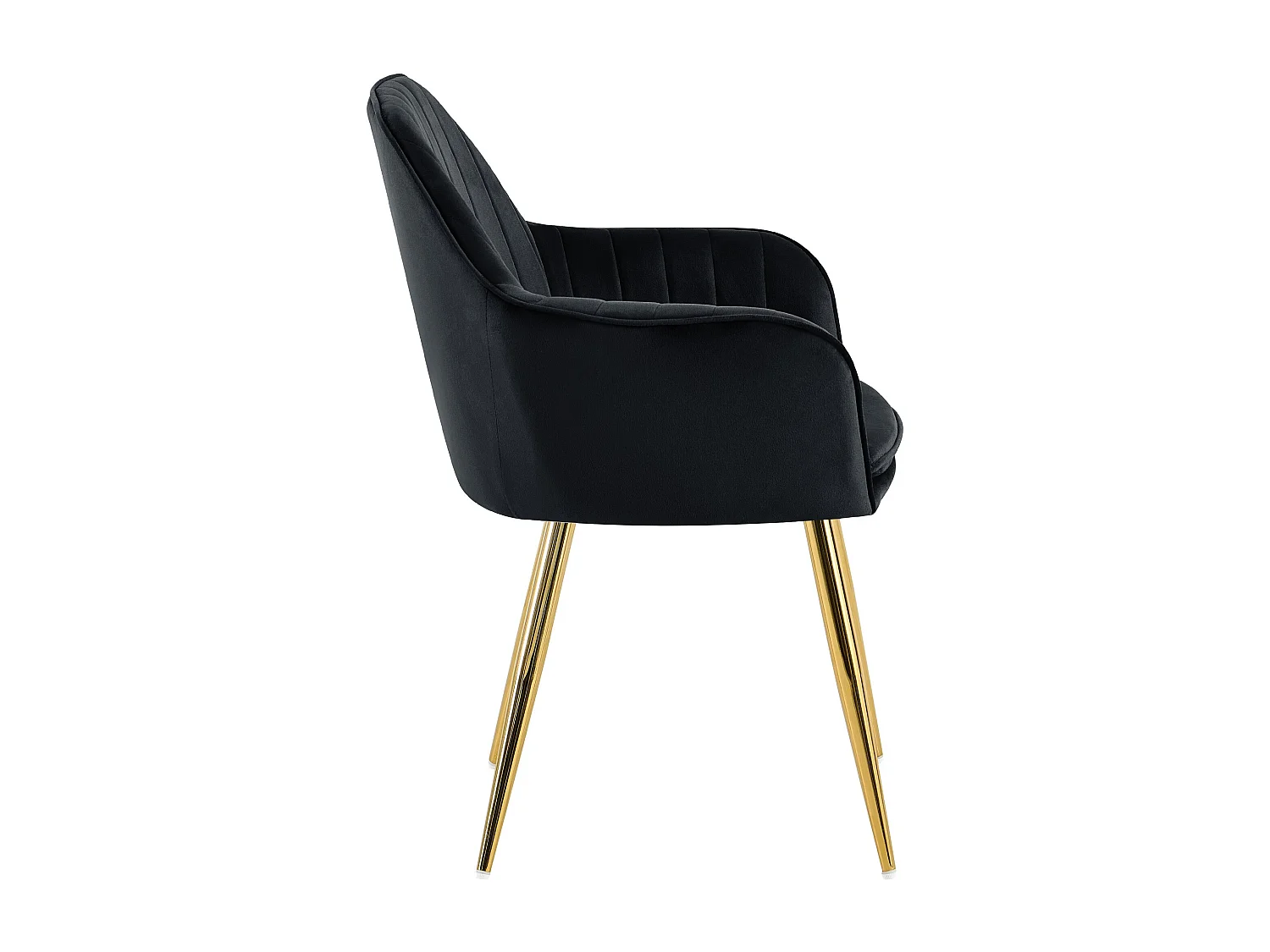chaises avec accoudoirs - Velours & Or - Noir - Cheryl