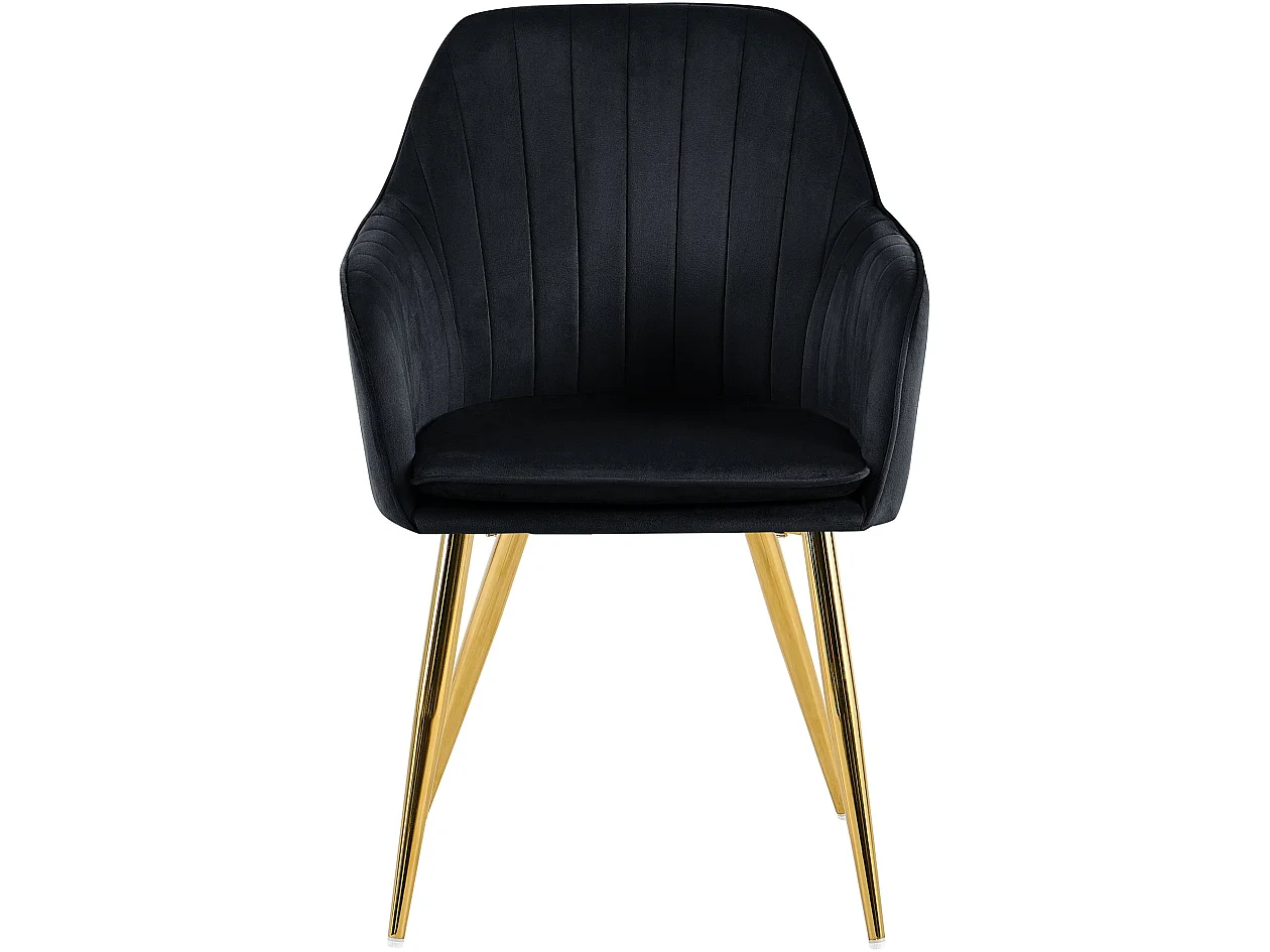 chaises avec accoudoirs - Velours & Or - Noir - Cheryl