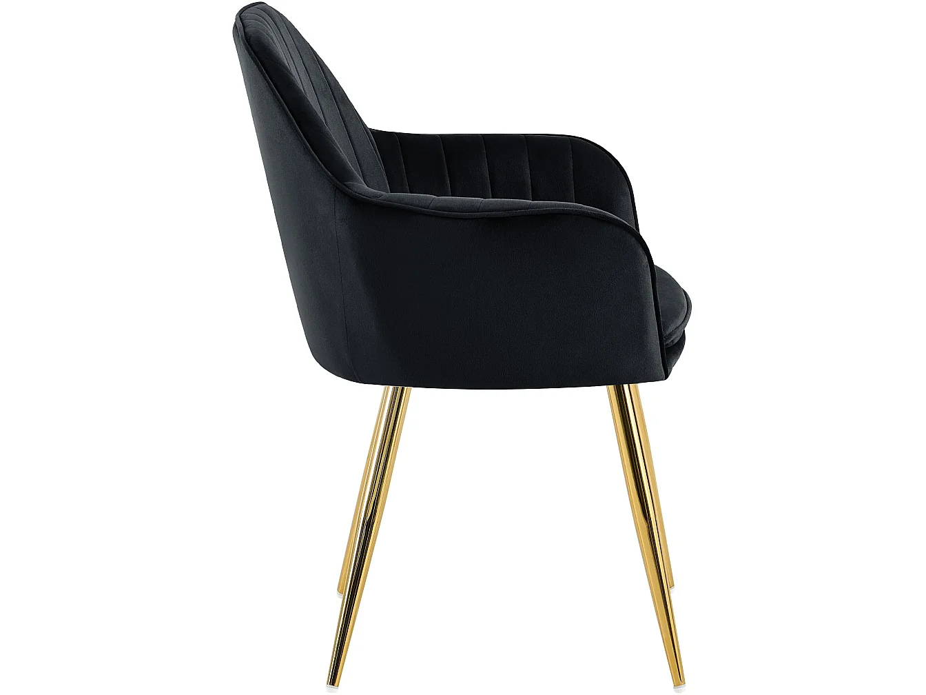 chaises avec accoudoirs - Velours & Or - Noir - Cheryl