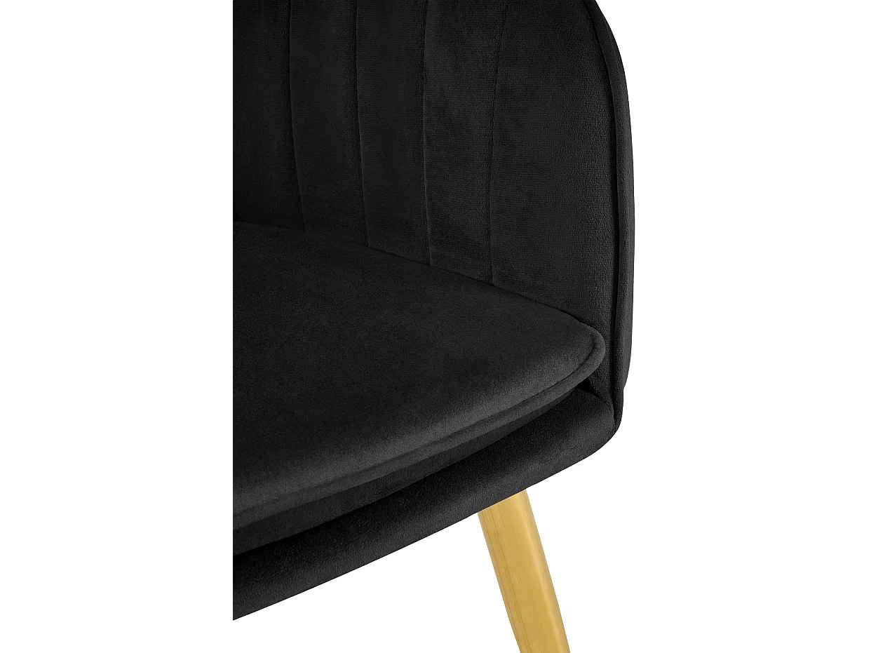 chaises avec accoudoirs - Velours & Or - Noir - Cheryl