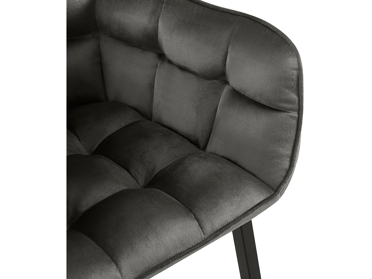 Lot de 2  chaises avec accoudoirs - Velours - Anthracite - Tirana