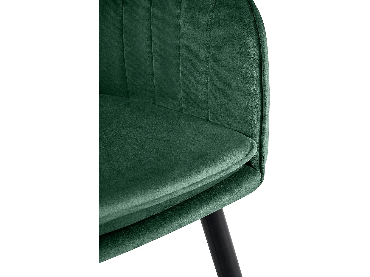 chaises avec accoudoirs - Velours & Noir - Vert - Cheryl