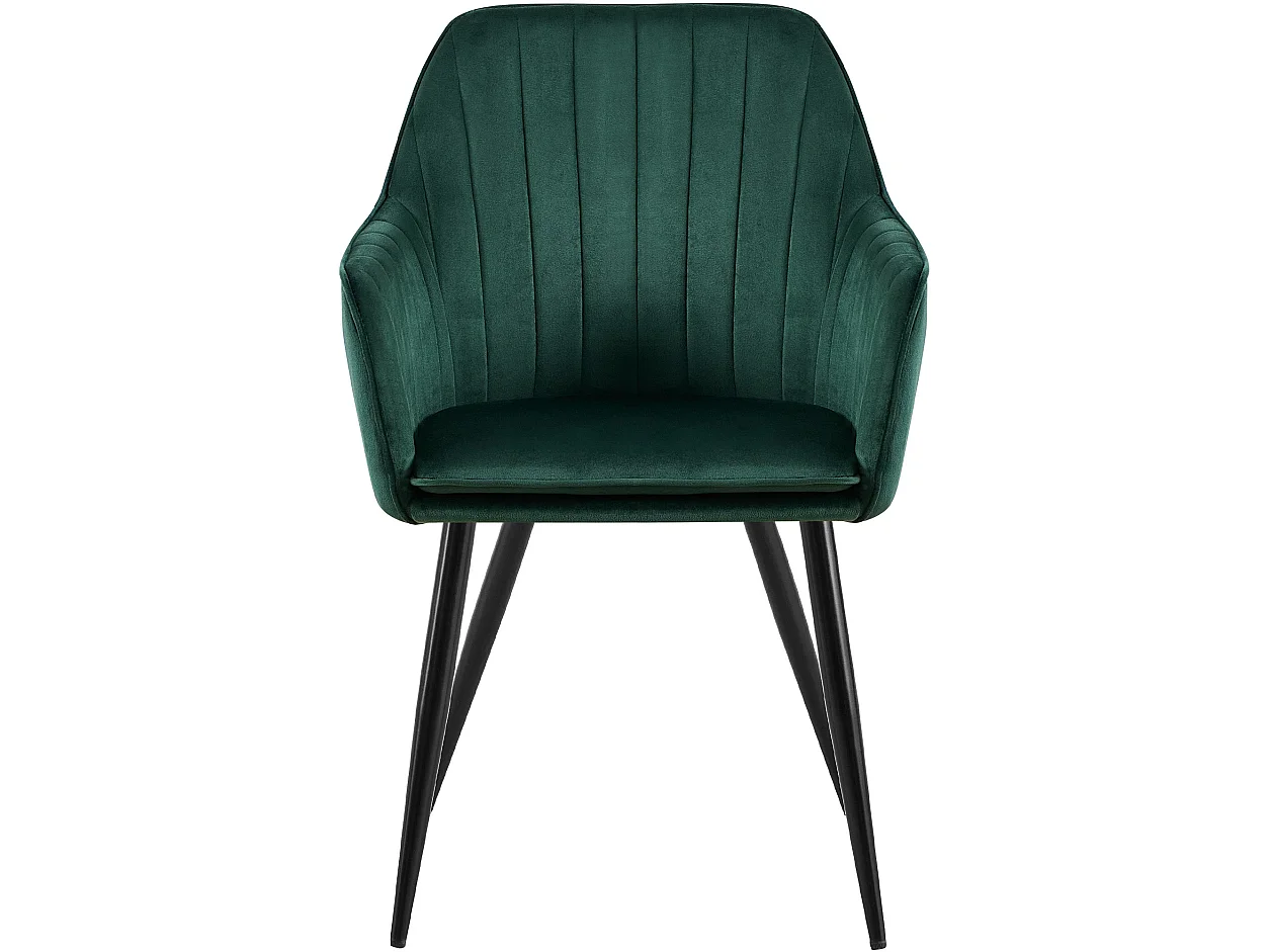 chaises avec accoudoirs - Velours & Noir - Vert - Cheryl