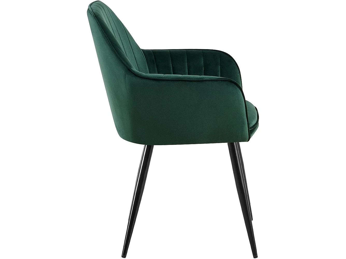 chaises avec accoudoirs - Velours & Noir - Vert - Cheryl