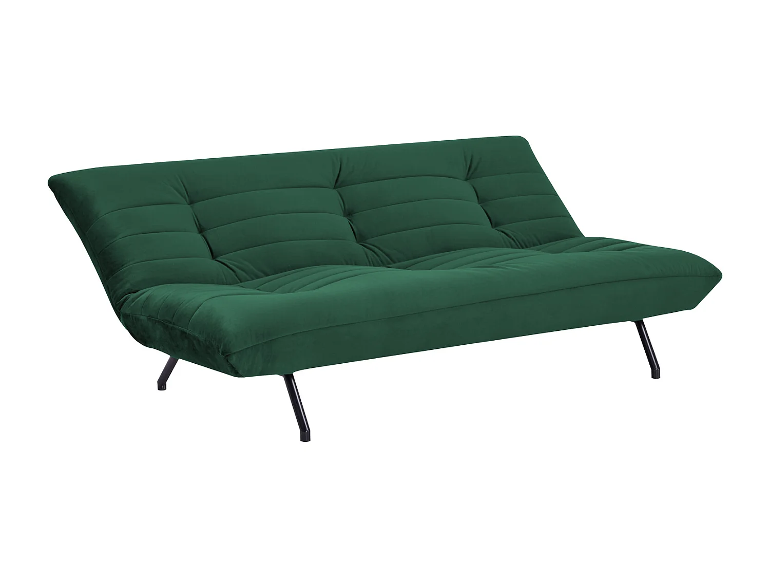 Canapé convertible 3 places en velours vert ANATOLE - HAPPY GARDEN