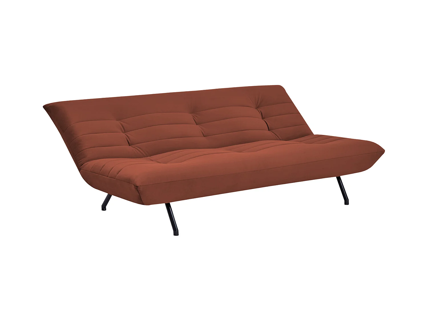 ANATOLE Divano letto a 3 posti in velluto terracotta