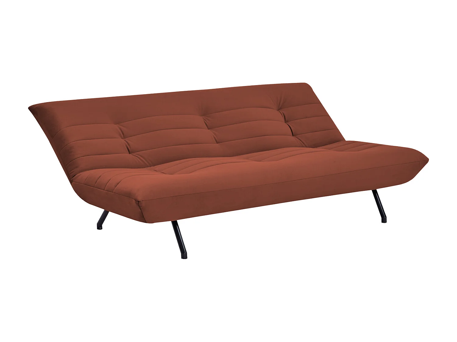 Canapé convertible 3 places en velours terracotta ANATOLE - HAPPY GARDEN