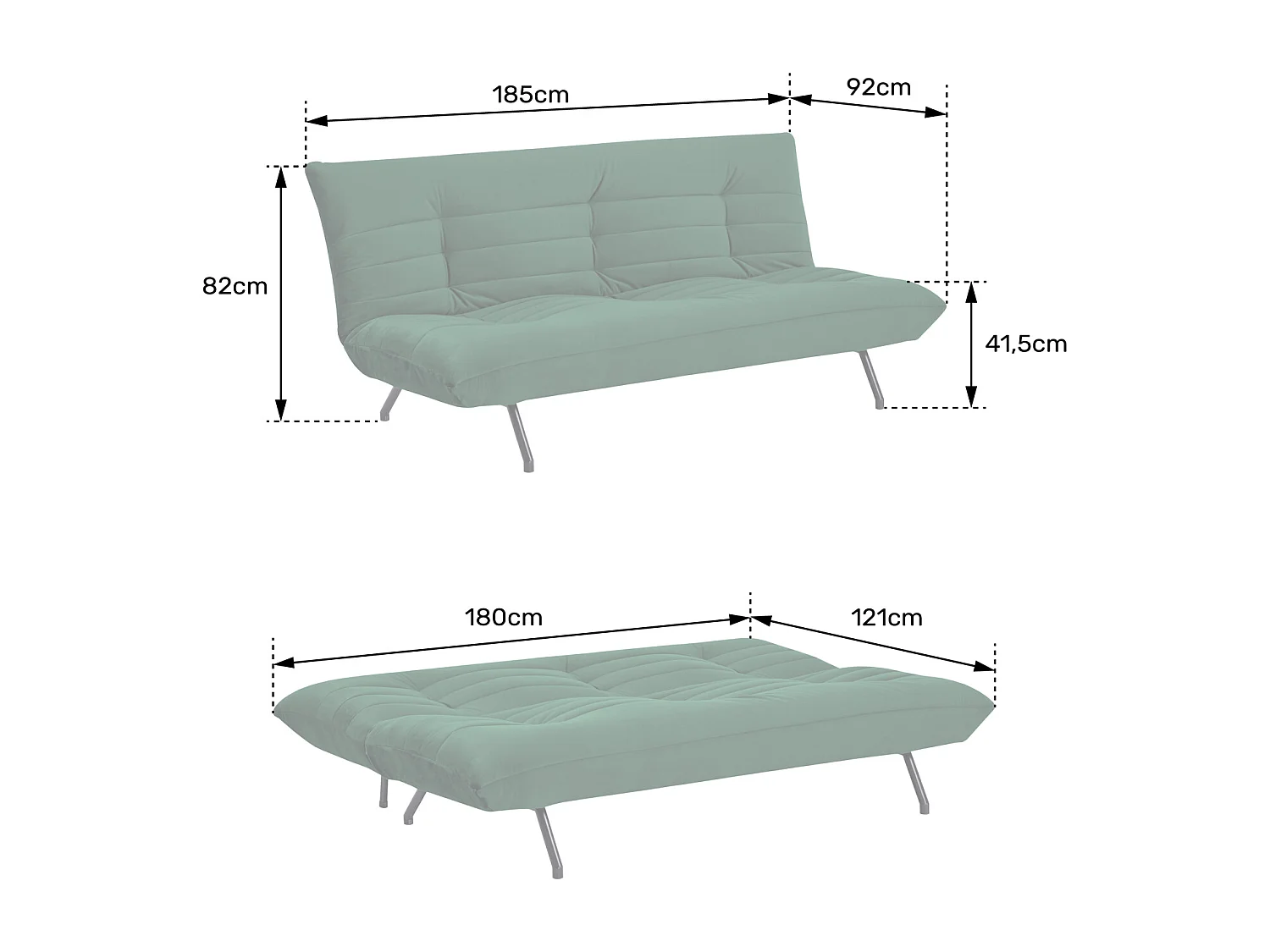 Canapé convertible 3 places en velours terracotta ANATOLE - HAPPY GARDEN