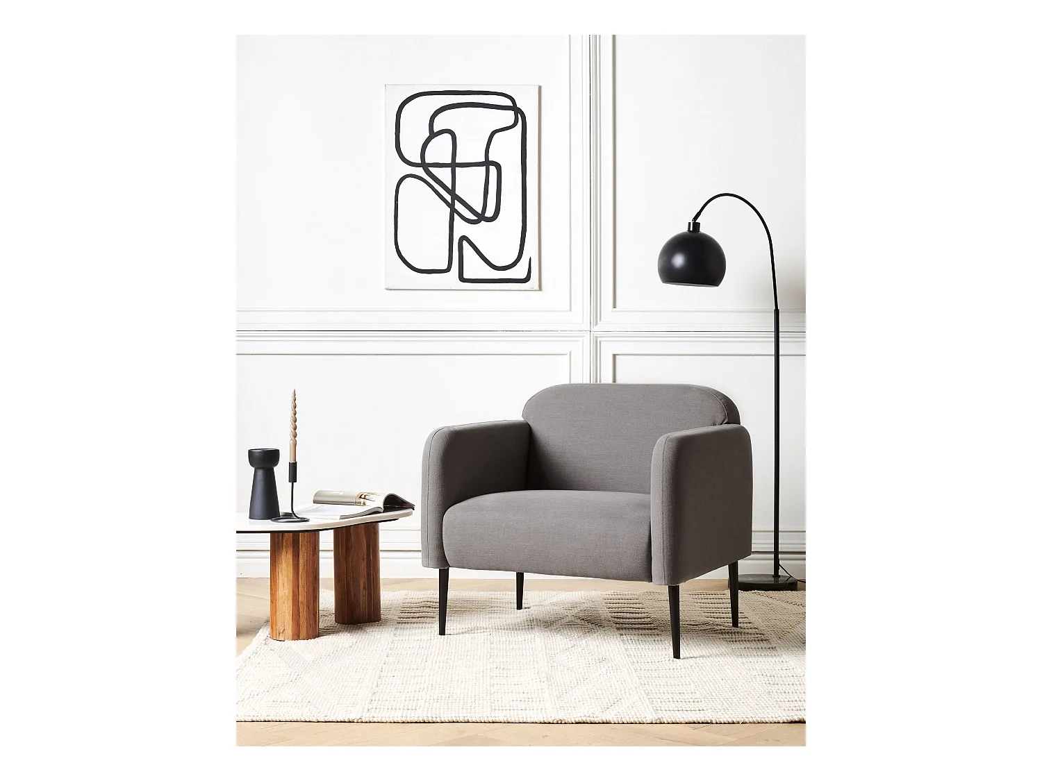 Fauteuil STOUBY Linnen Grijs