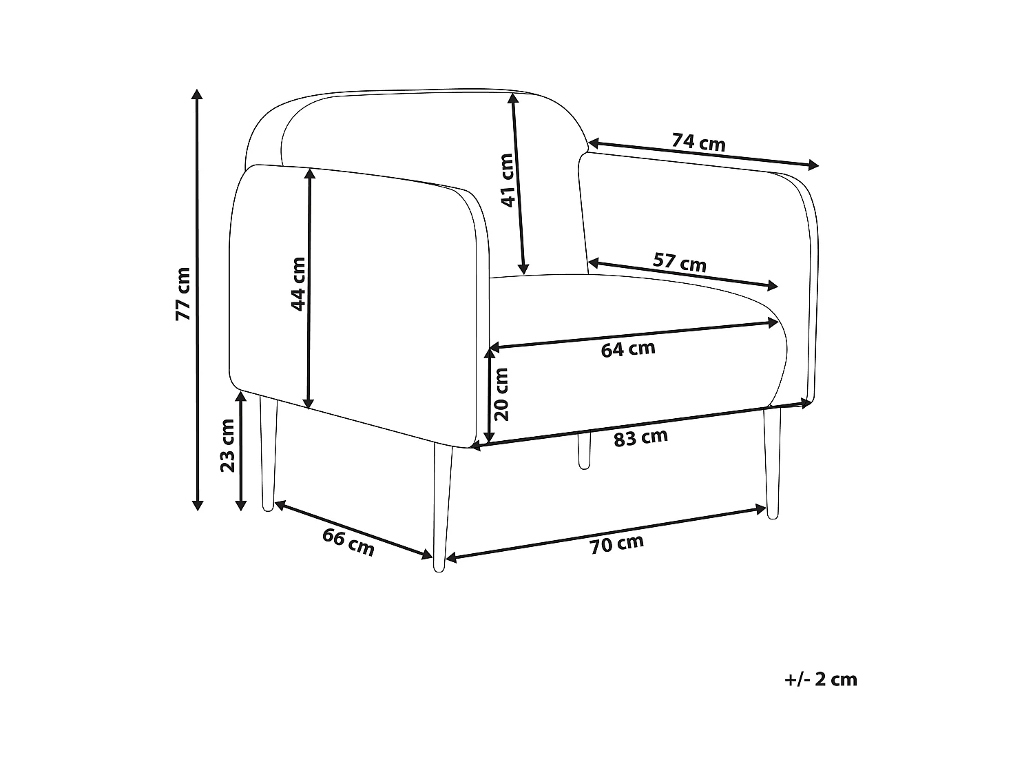 Fauteuil STOUBY Linnen Grijs