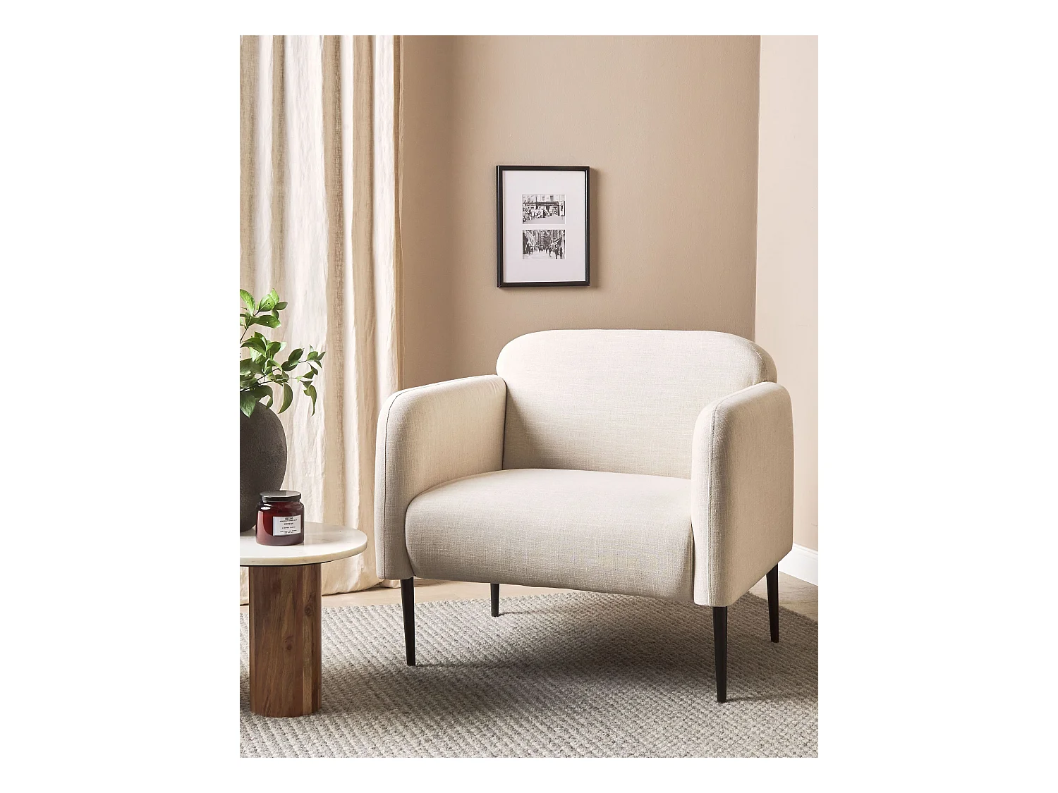 Fauteuil STOUBY Linnen Lichtbeige