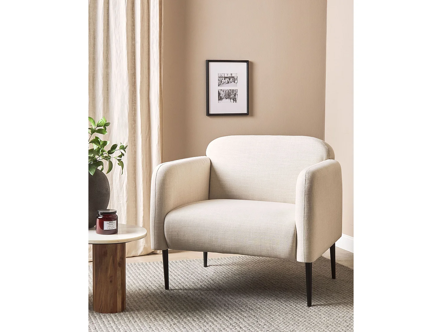 Sessel STOUBY Leinen Hellbeige