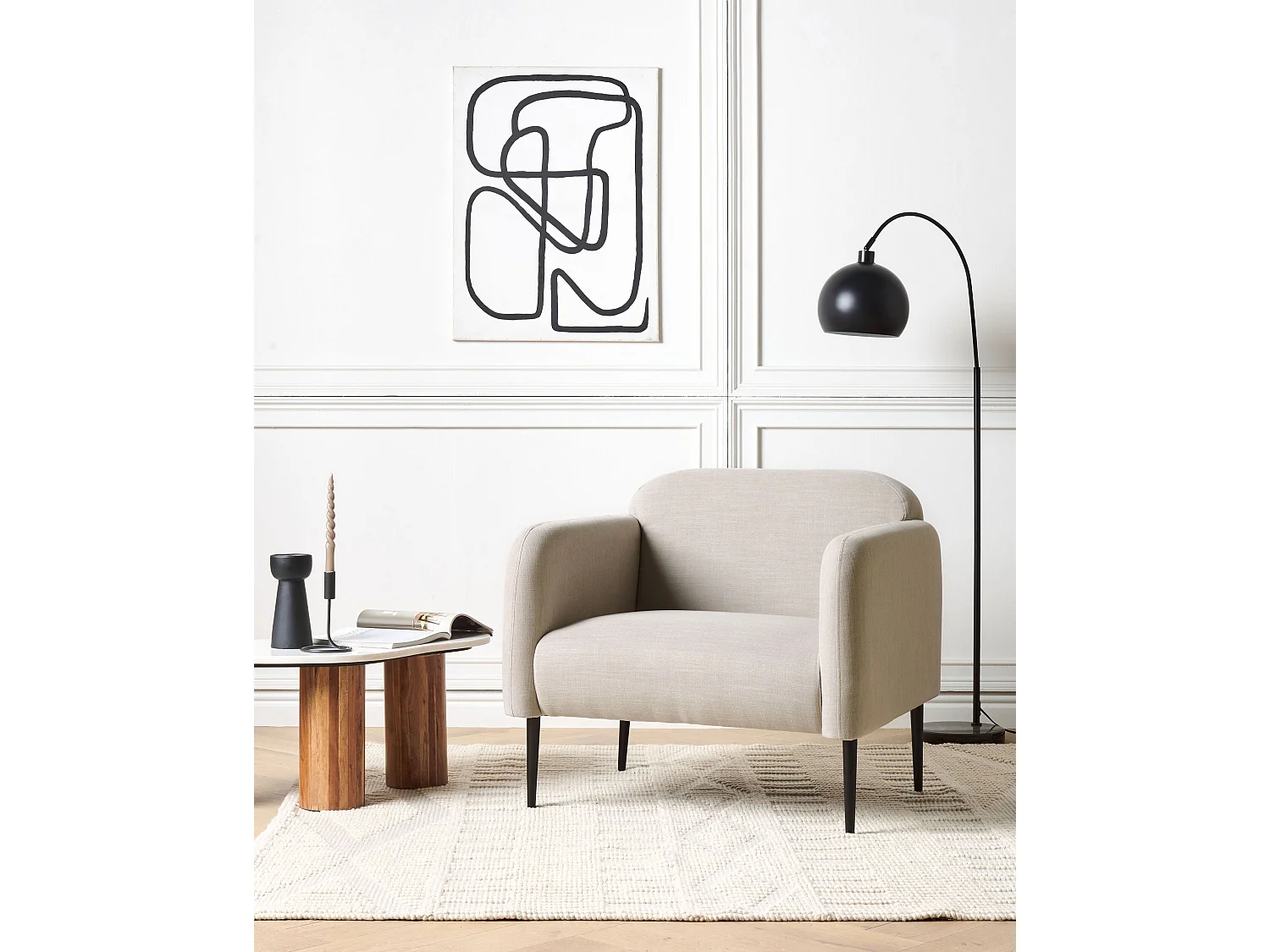 Sessel STOUBY Leinen Taupe