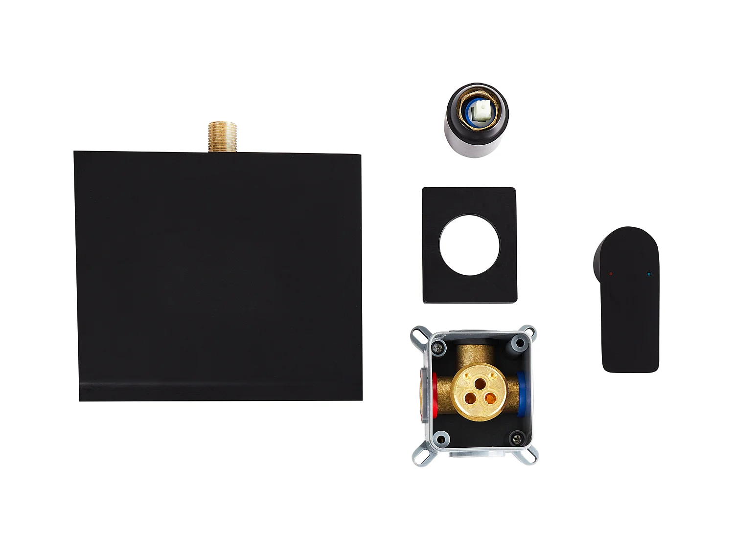 Robinet de lavabo mural APONWAO Laiton Noir