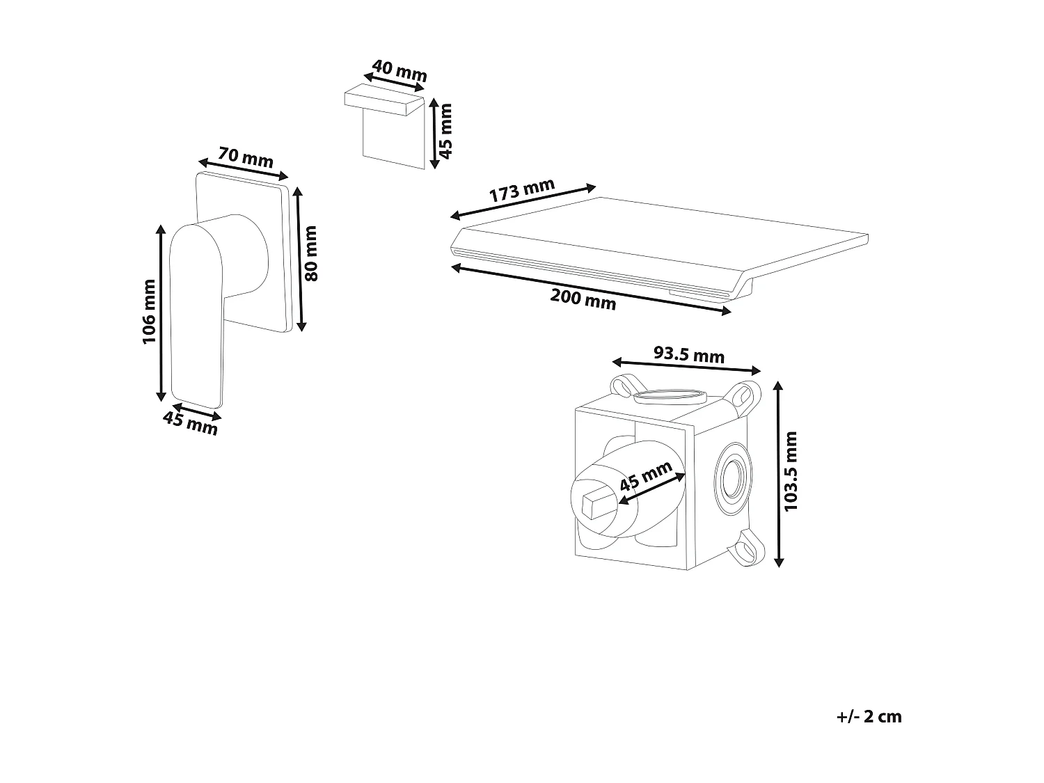 Robinet de lavabo mural APONWAO Laiton Noir