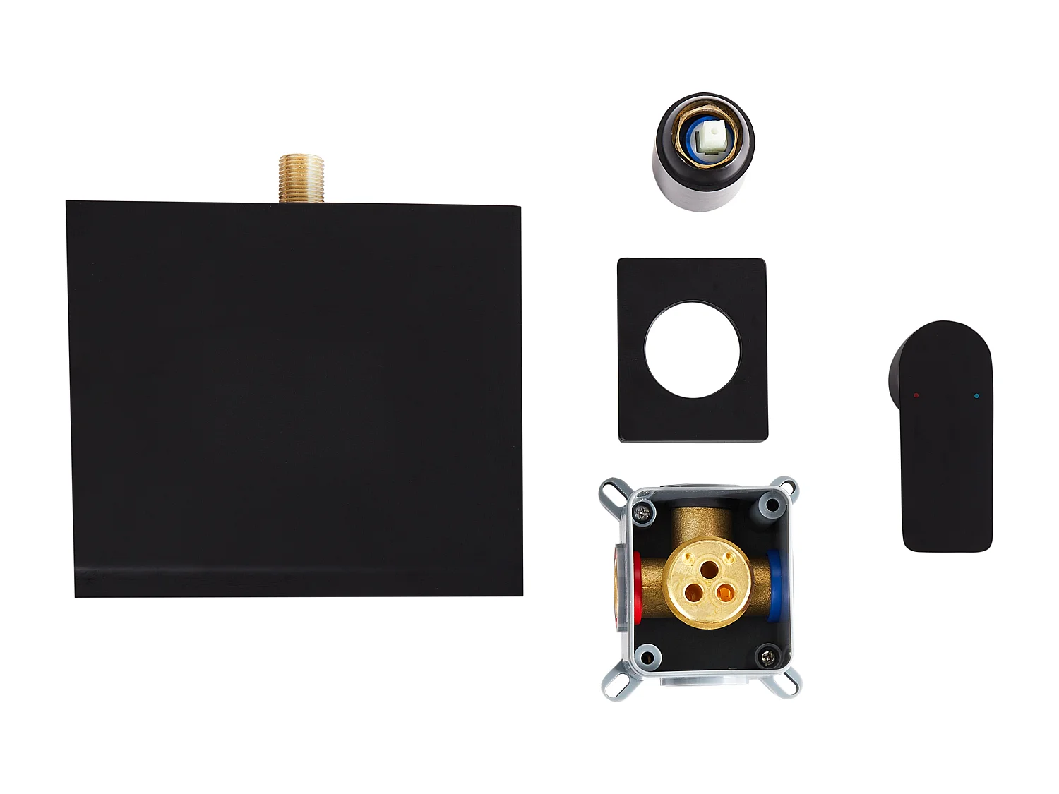 Robinet de lavabo mural APONWAO Laiton Noir