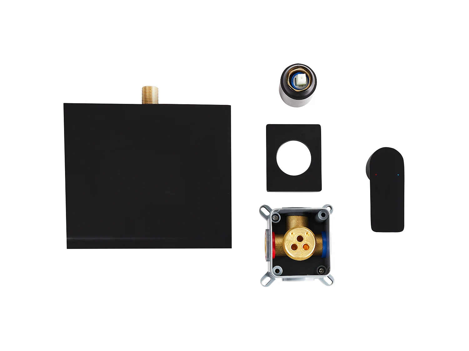 Wall Mounted Basin Mixer Tap APONWAO Brass Black