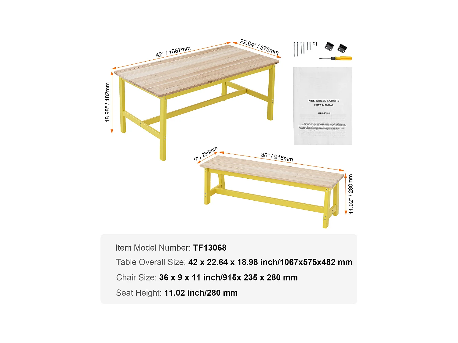 Ustawka Mebli dla Dzieci SucceBuy, Stoł i 3 Krzesła, dla Sztuki, Rzemiosła, Czytania i Nauki Najmłodszych