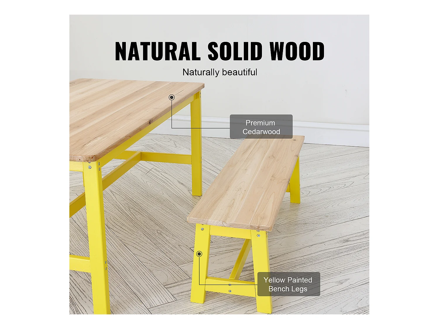 Ustawka Mebli dla Dzieci SucceBuy, Stoł i 3 Krzesła, dla Sztuki, Rzemiosła, Czytania i Nauki Najmłodszych