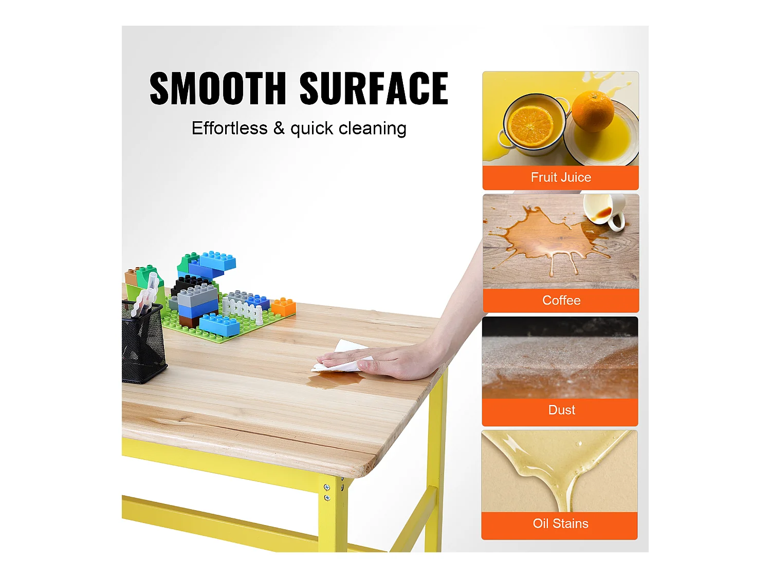 Ustawka Mebli dla Dzieci SucceBuy, Stoł i 3 Krzesła, dla Sztuki, Rzemiosła, Czytania i Nauki Najmłodszych