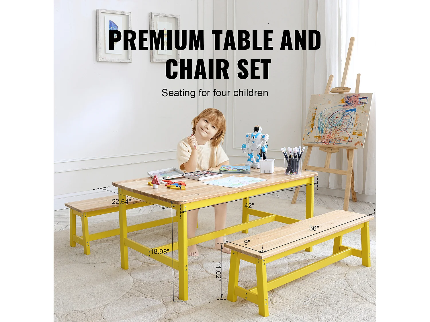 Ensemble de Meuble Table  pour Enfants SucceBuy et 3 Chaises, pour Les Arts et Ll'artisanat