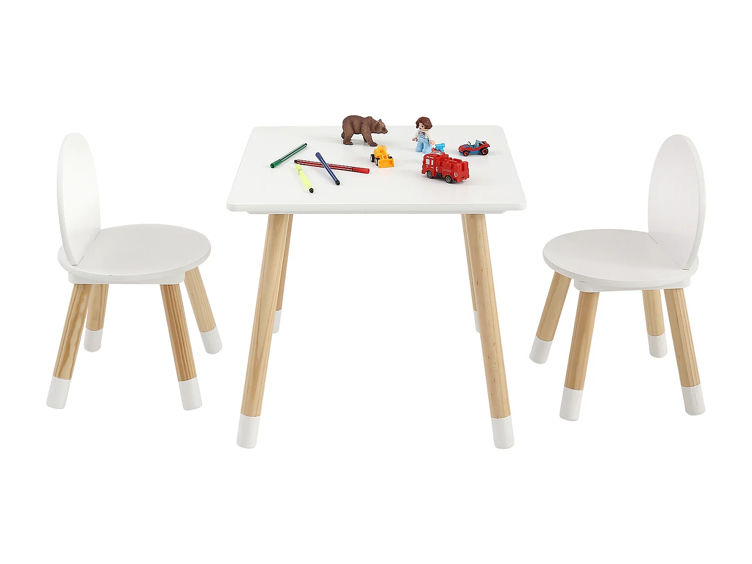 Kinder Meubelenset SucceBuy, Tafel en 2 Stoelen, Kunstenaars-, Speel-, Teken- en LeesTafel