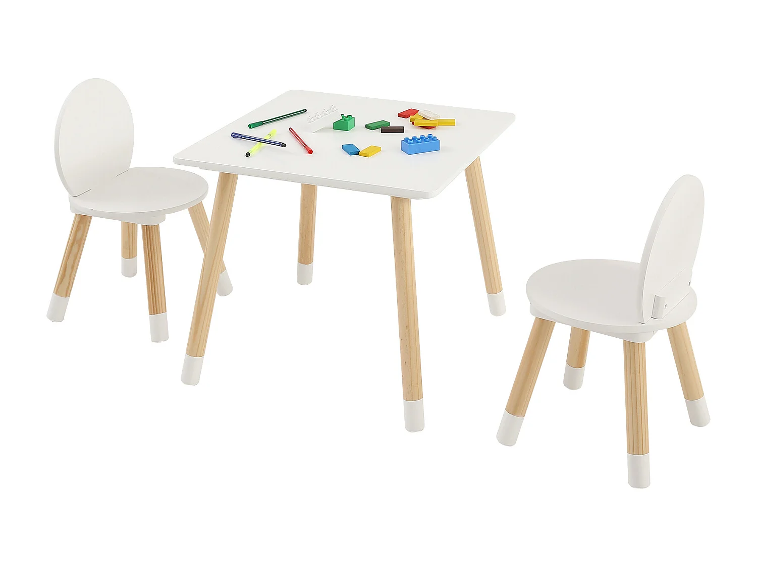 Kinder Meubelenset SucceBuy, Tafel en 2 Stoelen, Kunstenaars-, Speel-, Teken- en LeesTafel