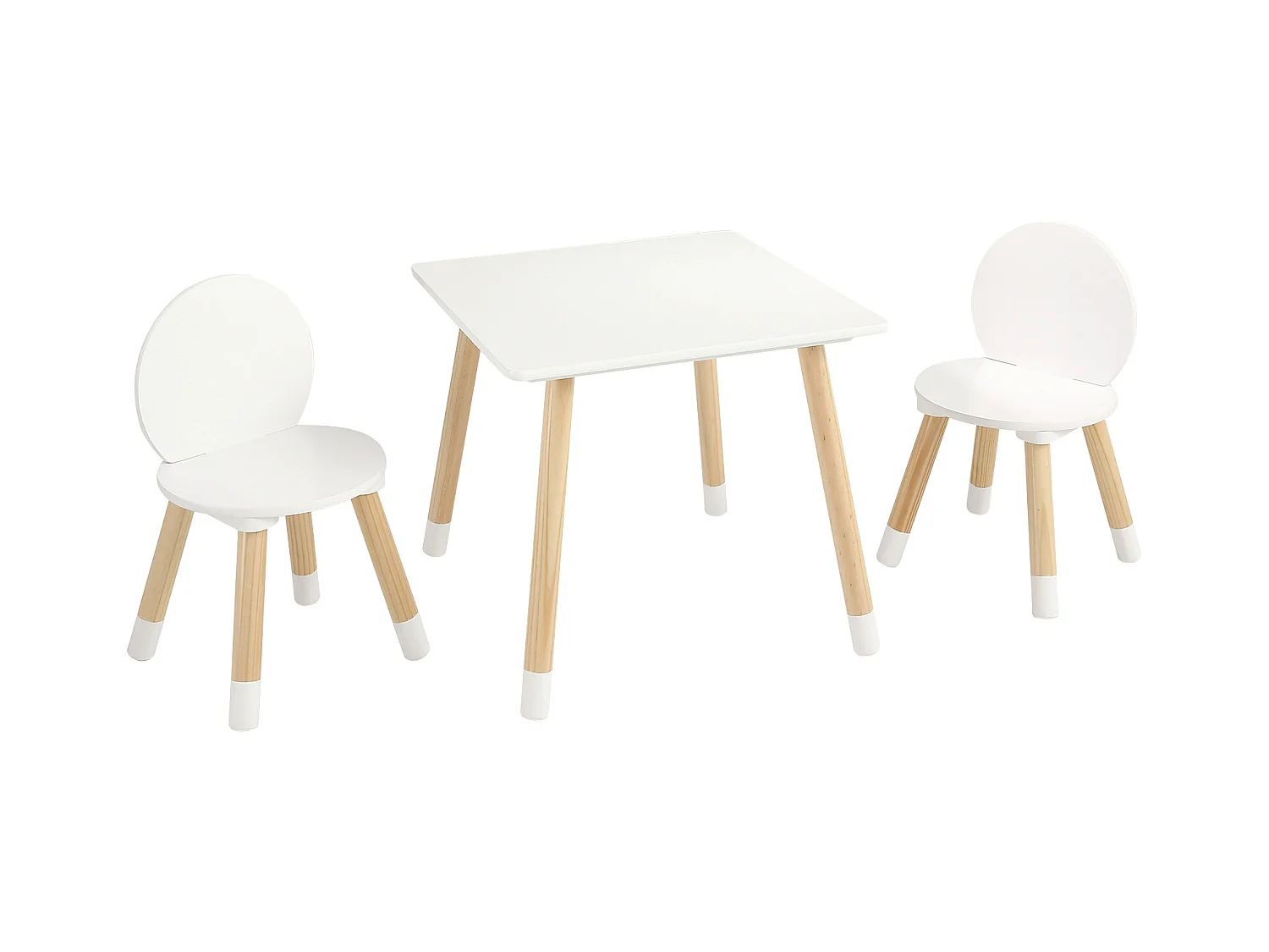 Ensemble de Meuble Table pour Enfants SucceBuy et 2 Chaises, Table de Bricolage et de Jeu Dessin Lecture
