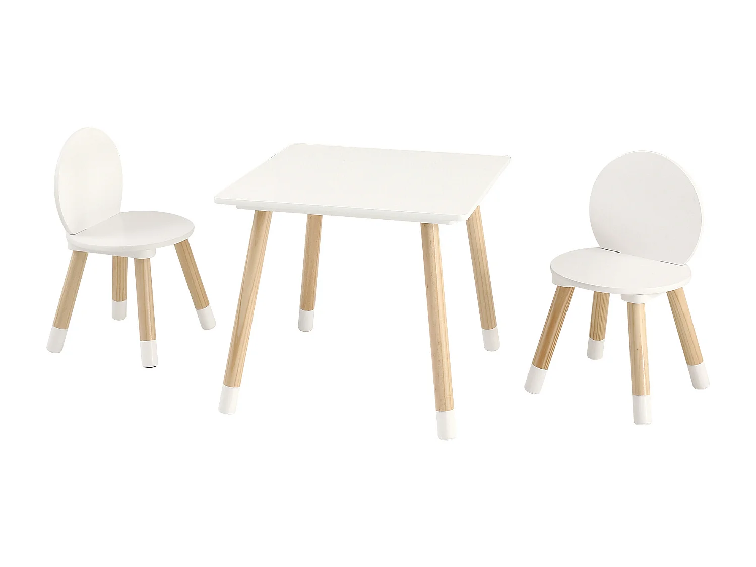 Ensemble de Meuble Table pour Enfants SucceBuy et 2 Chaises, Table de Bricolage et de Jeu Dessin Lecture