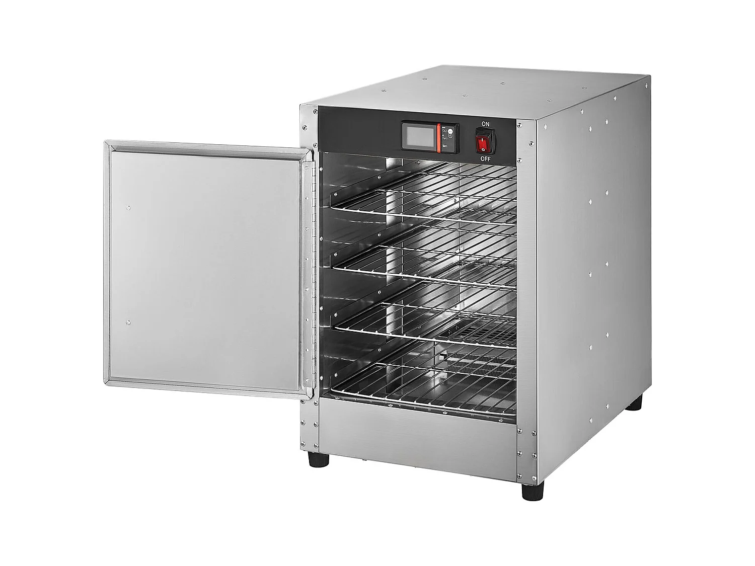 Chauffe-plats Industriel à 4 Niveaux SucceBuy, Armoire de Concession avec Bac à Eau, Porte Simple