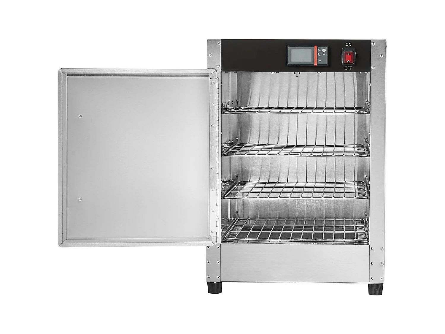 Chauffe-plats Industriel à 4 Niveaux SucceBuy, Armoire de Concession avec Bac à Eau, Porte Simple